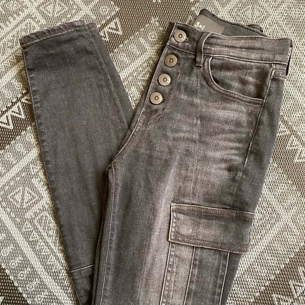 3x1 high Rise Skinny Cargo Jeans